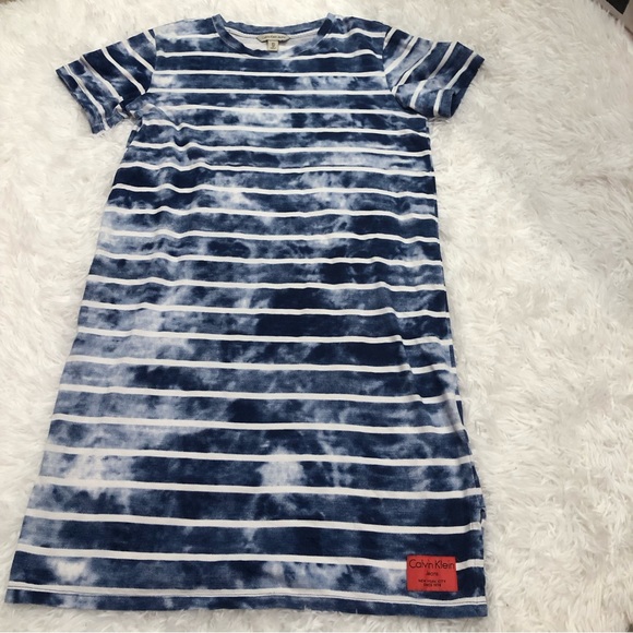 Calvin Klein tie dye stripe t-shirt dress size XS - Picture 1 of 5
